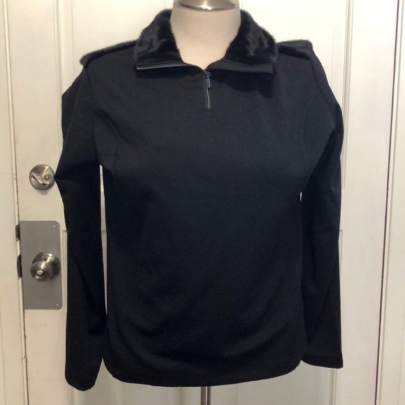 Luhta Women’s Active Long Sleeve Pullover Jacket with Fur XXL Black NWT - Picture 4 of 12